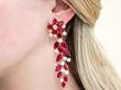 Ruby and Diamond Chandelier Earring being worn