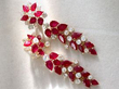 ruby and diamond yellow gold drop earrings