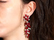 Ruby and Diamond drop Earring being worn