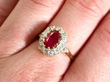 Ruby and Diamond Cluster Engagement Ring