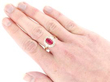 Ruby Diamond Cluster Ring on Hand