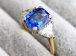 Contemporary Blue Sapphire Engagement Ring