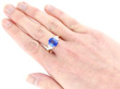 Ceylon Blue Sapphire Ring with Diamonds On Hand