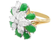 Jade and Diamond Flower Ring