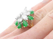 Floral Jade Ring on Hand