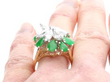 Vintage Jade and Diamond Ring on Hand