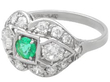 Antique 1920s Emerald and Diamond Ring