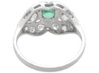 Platinum Emerald Ring with Diamonds