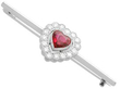 1960s Ruby and Diamond Heart Brooch