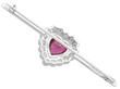 Red Ruby Heart Bar Brooch