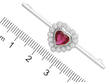 Vintage 1960s Heart Ruby Brooch with Diamonds