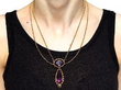Large Amethyst Yellow Gold Pendant wearing