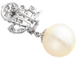 Vintage Cultured Pearl and Diamond Earrings Reverse