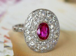Ruby and Diamond Oval Ring