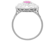 1940s Unheated White Gold Ruby Ring