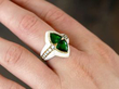 Enamel and Green Tourmaline Ring