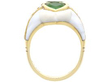 Side on Enamel and Green Tourmaline Ring in Gold