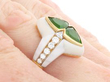 Enamel and Green Tourmaline Ring on Hand