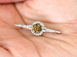 Art Deco Brown Diamond Brooch in White Gold in the hand