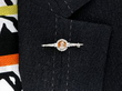 wearing Art deco brown diamond brooch