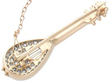 reverse of Victorian mandolin brooch