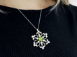 Victorian Peridot and Diamond pendant wearing