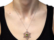 Victorian Peridot and Diamond yellow gold pendant wearing
