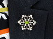Victorian Peridot and Diamond Brooch wearing