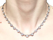 Art Deco Diamond Necklace being worn