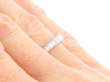 Platinum Full Diamond Eternity Ring on Finger