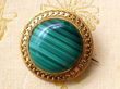 Gold and Malachite Brooch
