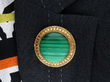 Wearing Malachite Brooch