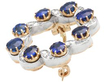 Blue Sapphire and Diamond Wreath Brooch in Gold side