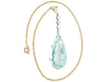 Pear Cut Aquamarine Drop Pendant with Chain