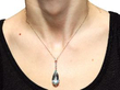 wearing Pear Cut Aquamarine Drop Pendant