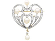 yellow gold pearl and diamond heart pendant