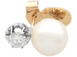 Cultured Pearl and Diamond Stud Earrings