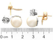 Cultured Pearl and Diamond Stud Earrings with Ruler