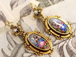 Pearl Enamel and Gold Earrings