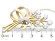 Diamond Ribbon Spray Brooch size
