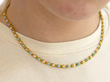 Gold Turquoise and Pearl Necklace wearing