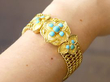 Victorian Gold and Turquoise Bracelet on Wrist