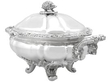 Silver Tureen Dish with Lid Angled View