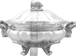 Silver Tureen Dish with Ruler
