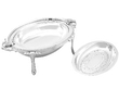 Antique Silver Roll Top Breakfast Dish detached