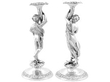Victorian Silver Candle Holders Side