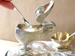 Victorian Silver Bird Condiment Set open