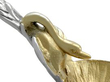 Sterling Silver Salt Spoon swan detail