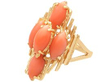 yellow gold coral ring