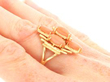 3 Carat Coral Ring in Gold on hand